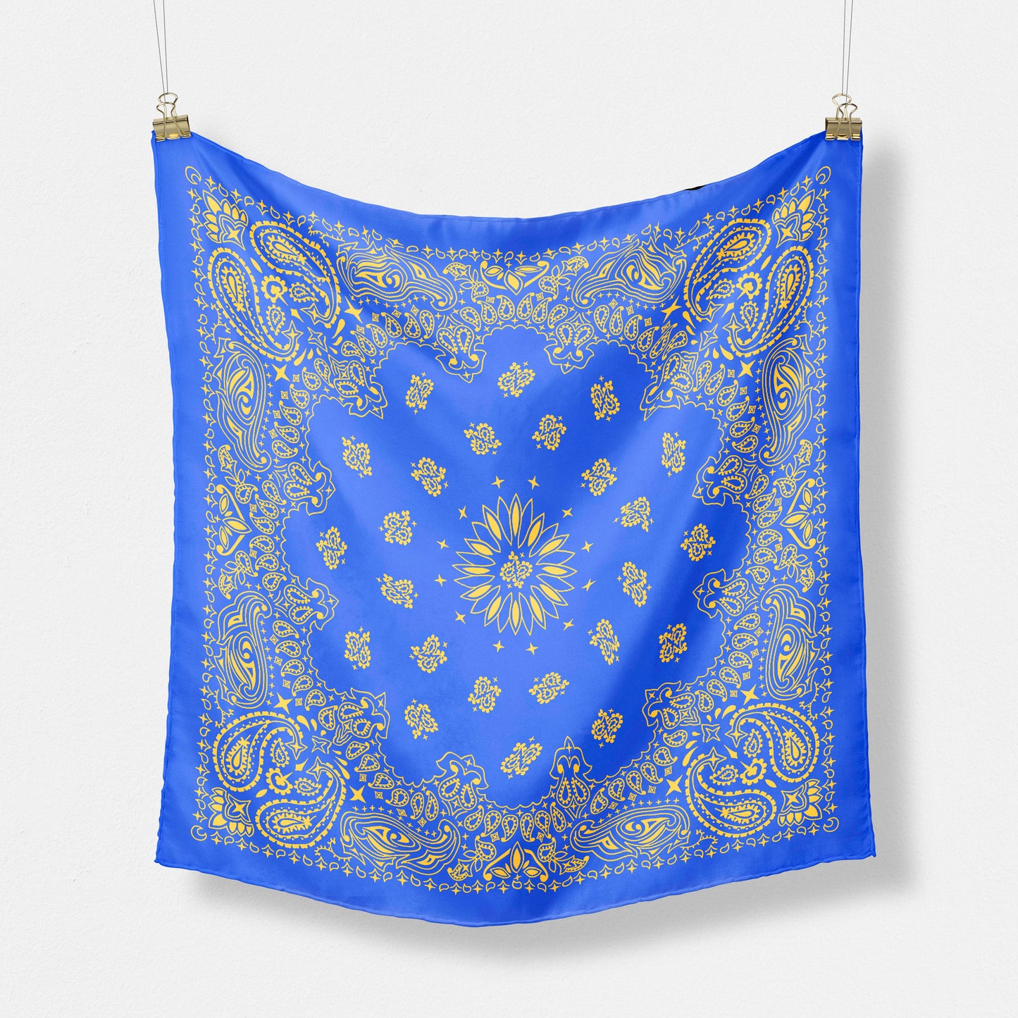 Blue and Gold Paisley Bandana - Versatile and Stylish