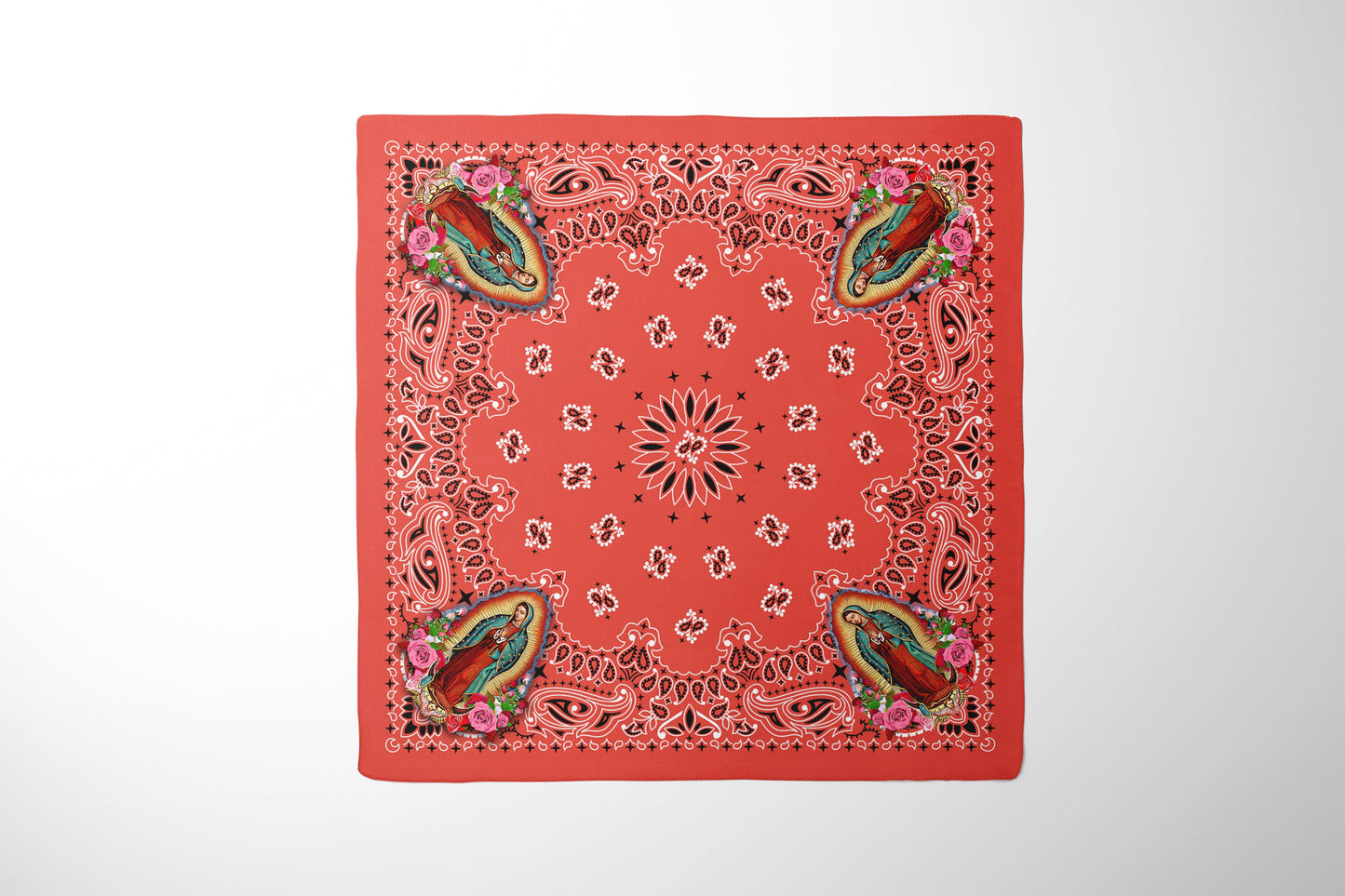 Our Lady of Guadalupe, Virgin Mary on Paisley Red Bandana