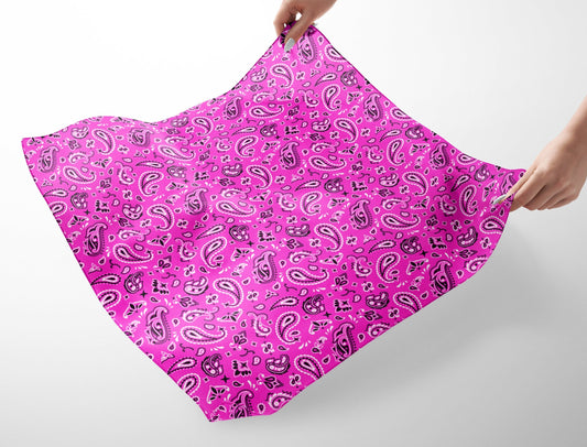 Hot Pink Paisley Bandana - Stylish Accessory for Any Outfit