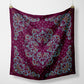 Burgundy Bandana with Ornate Pastel Blue Paisley Design, Head Wrap, Hair Scarf or Neck Scarf fabric square