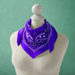 Purple Paisley Bandana, Satin or Poplin with Traditional Pattern for a Head Wrap or Neck Scarf