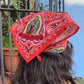 Virgin Mary, Our Lady of Guadalupe Paisley Red Bandana, Head Wrap, Altar Cloth or Scarf